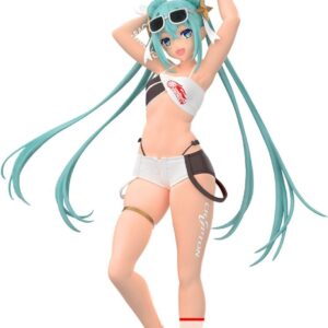 Figura Hatsune Miku Racing Ver. RACING MIKU 2023 Tropical Ver. de Banpresto en Minami Shop, 20 cm de altura con diseño veraniego."