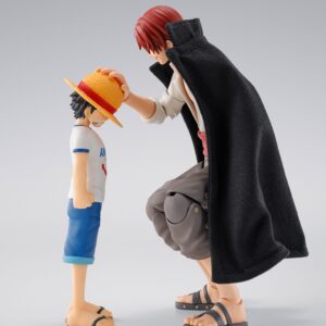 Figuras Shanks & Monkey D. Luffy (Childhood Version) de One Piece S.H. Figuarts, disponibles en Minami Shop. Incluye múltiples accesorios y expresiones intercambiables.