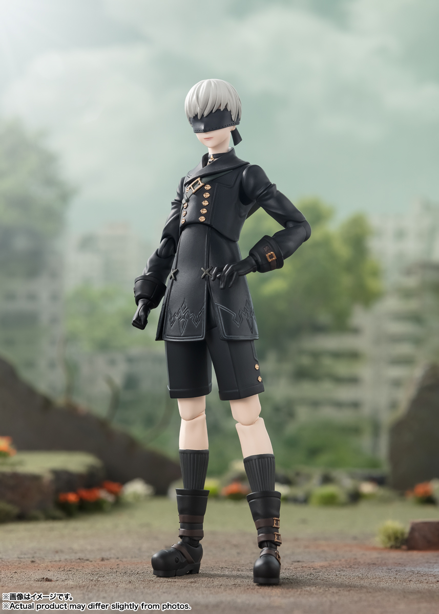 Figura de 9S de Tamashii Nations S.H. Figuarts, 14,5 cm, con varias partes intercambiables y accesorios de 'Nier: Automata