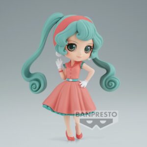 Figura Q Posket de Hatsune Miku World Journey Vol.1 (14 cm), disponible en Minami Shop. Figura de anime detallada con estilo adorable y colores vibrantes, capturando a la ídolo virtual en una pose aventurera.