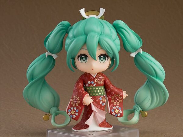 Figura Nendoroid de Hatsune Miku 'Mirando hacia atrás', 10 cm, con accesorios intercambiables y base transparente, disponible en Minami Shop.