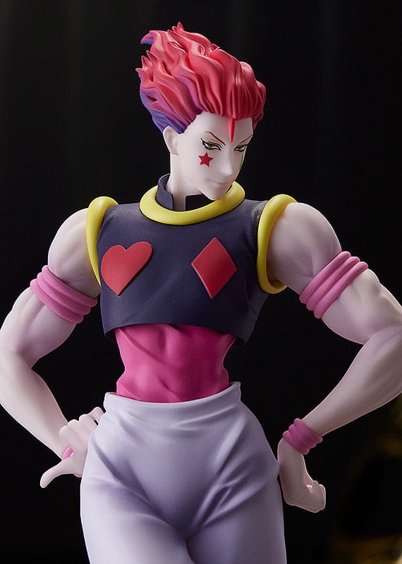 Figura Pop Up Parade de Hisoka (16 cm) de Hunter x Hunter, disponible en Minami Shop. Figura de anime con detalles precisos y una pose dinámica, capturando la presencia única del personaje.