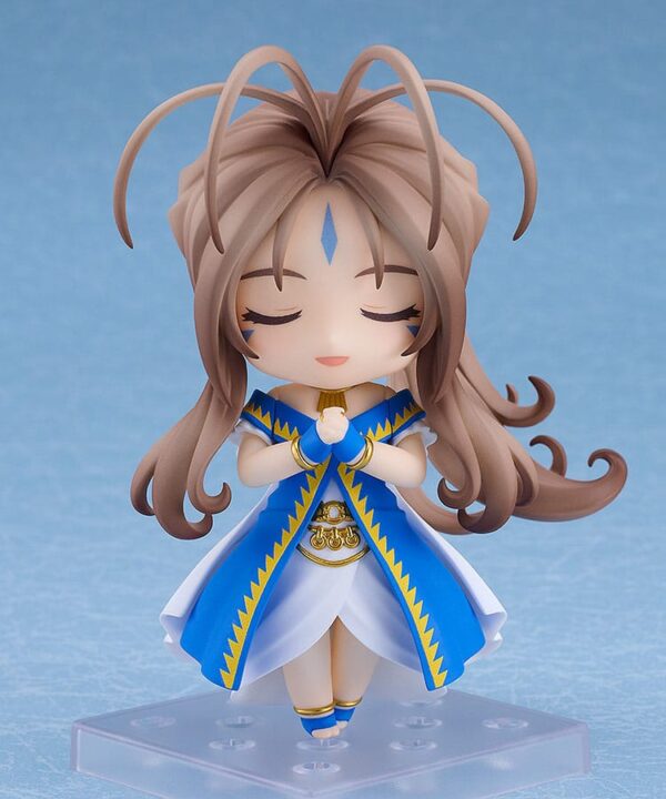 Figura Nendoroid de Belldandy de 10 cm basada en 'Oh My Goddess!', con placas faciales intercambiables y accesorios."