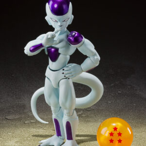 Figura Frieza (Cuarta Transformación) de Dragon Ball Z S.H. Figuarts (12 cm). Articulada, incluye cabezas, manos, cola y bola de Dragón de Namek.