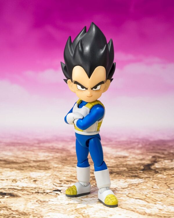 Figura S.H. Figuarts de Vegeta (Mini) -Daima- de 7 cm en Minami Shop, con manos intercambiables y expresiones faciales