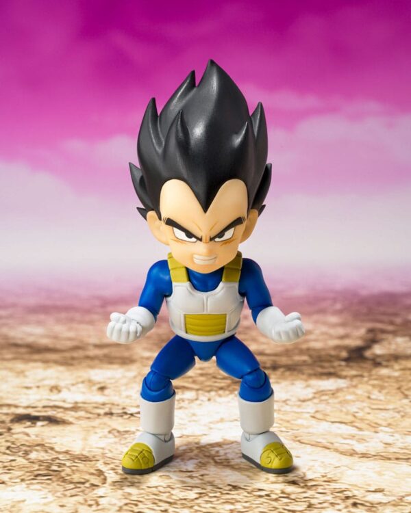 Figura S.H. Figuarts de Vegeta (Mini) -Daima- de 7 cm en Minami Shop, con manos intercambiables y expresiones faciales