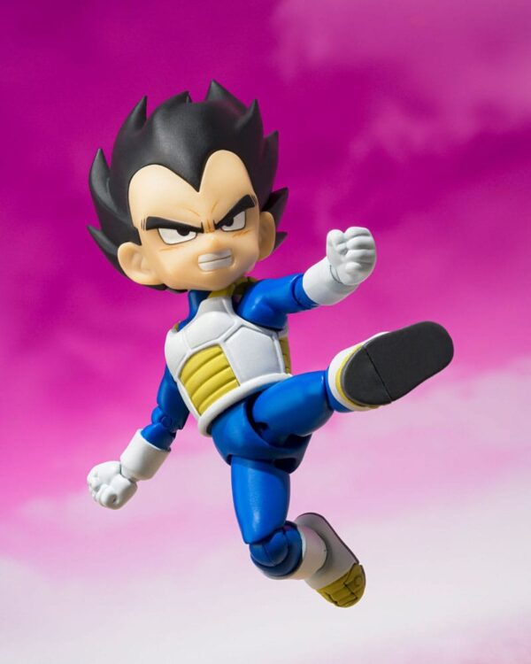 Figura S.H. Figuarts de Vegeta (Mini) -Daima- de 7 cm en Minami Shop, con manos intercambiables y expresiones faciales