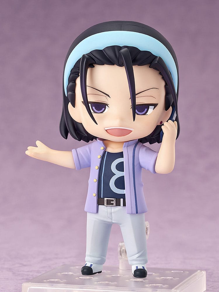 Figura Nendoroid Light Jinpachi Todo de Yowamushi Pedal (10 cm). Apodado el "Dios de la Montaña", incluye teléfono móvil, uniforme ciclista y cinta en el cabello.