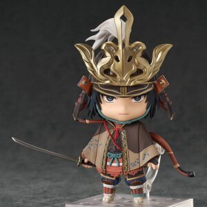 Figura Nendoroid Genichiro Ashina de "Sekiro: Shadows Die Twice" con katana y arco, expresión de odio, y detalles del personaje (10 cm).