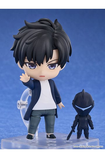 Figura Nendoroid de Sung Jinwoo de 10 cm, basada en Solo Leveling, con espadas de sombras y expresiones intercambiables.