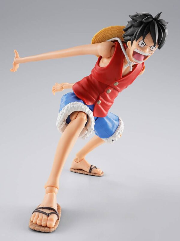 Set de partes opcionales para la figura de Monkey D. Luffy -Romance Dawn- S.H. Figuarts de Tamashii Nations, disponible en Minami Shop. Incluye brazos y piernas extensibles, efectos y sombrero de paja.