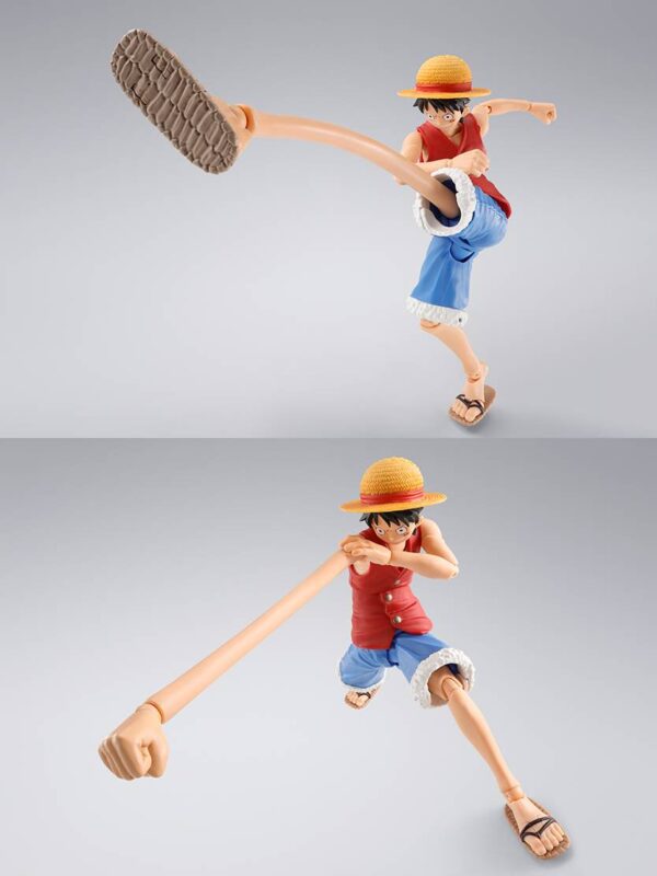 Set de partes opcionales para la figura de Monkey D. Luffy -Romance Dawn- S.H. Figuarts de Tamashii Nations, disponible en Minami Shop. Incluye brazos y piernas extensibles, efectos y sombrero de paja.