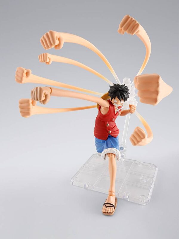 Set de partes opcionales para la figura de Monkey D. Luffy -Romance Dawn- S.H. Figuarts de Tamashii Nations, disponible en Minami Shop. Incluye brazos y piernas extensibles, efectos y sombrero de paja.