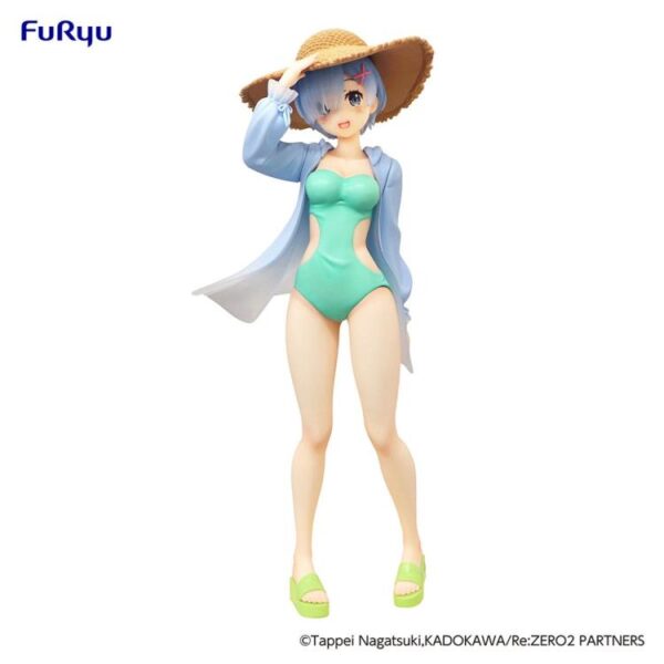 Figura de Rem Summer Vacation Ver. de 21 cm de Re. Incluye traje de baño veraniego y base para exposición. Fabricada en PVC por SEGA.