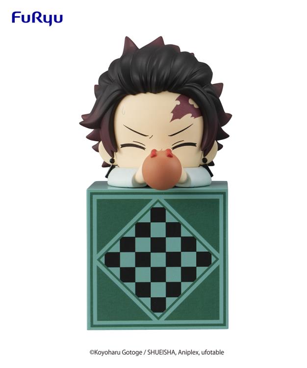 Figura de Tanjiro Kamado Ver. B de 10 cm de Kimetsu no Yaiba, versión Hikkake Figure, hecha en PVC con base para exposición.