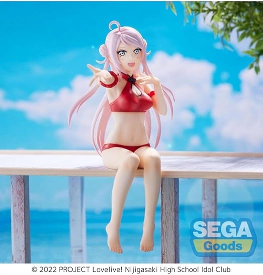 Figura de Lanzhu Zhong de 14 cm de Nijigasaki High School Idol Club, elaborada en PVC por Sega y Bandai, perfecta para coleccionistas y amantes del anime.