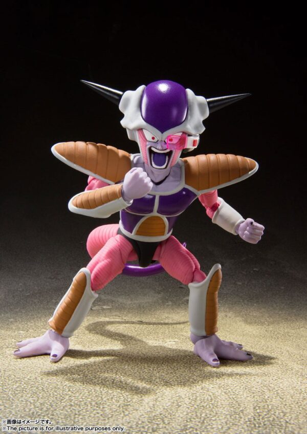 Figura de Frieza Primera Transformación con Pod, 11 cm, de Dragon Ball Z, colección S.H. Figuarts de Tamashii Nations.