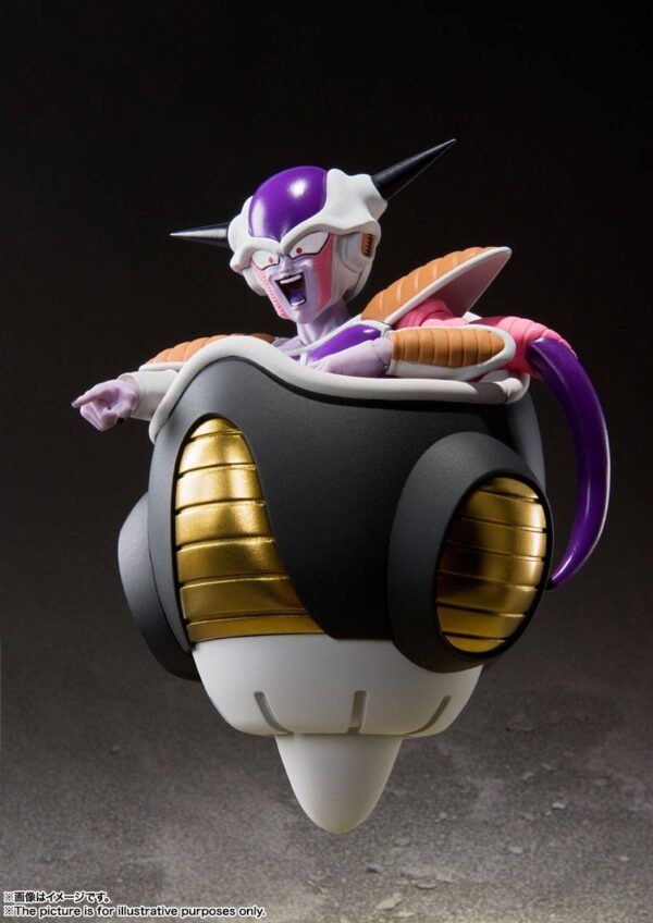 Figura de Frieza Primera Transformación con Pod, 11 cm, de Dragon Ball Z, colección S.H. Figuarts de Tamashii Nations.