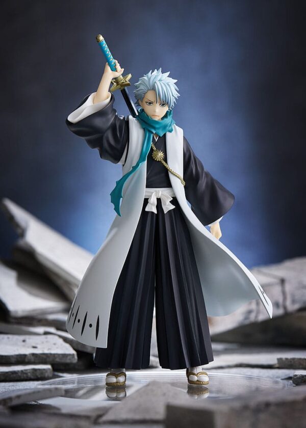 Figura de Toshiro Hitsugaya de 16 cm de la colección Pop Up Parade de Good Smile Company, con uniforme de shinigami y su espada Hyorinmaru, basada en Bleach.