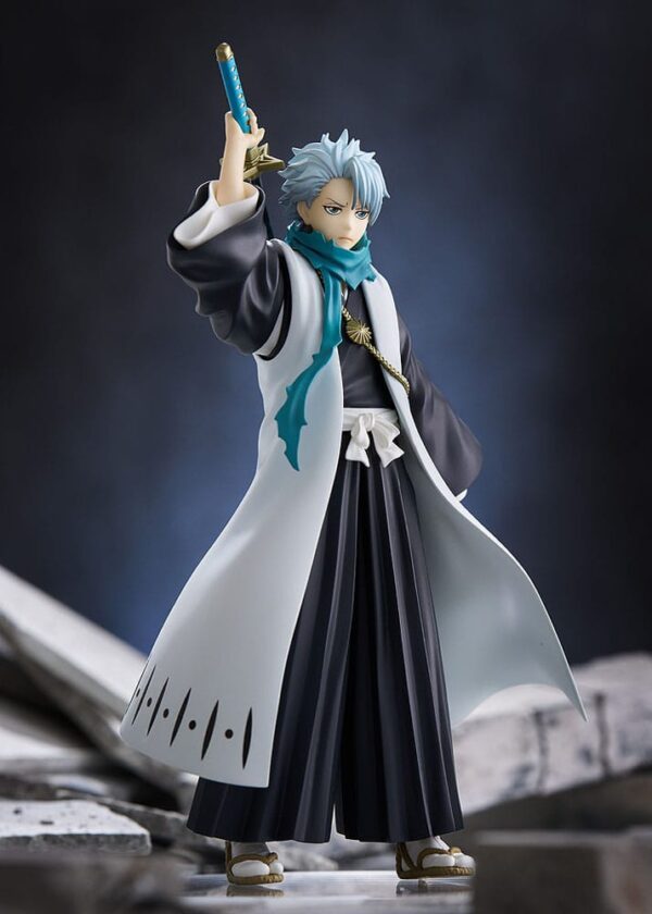 Figura de Toshiro Hitsugaya de 16 cm de la colección Pop Up Parade de Good Smile Company, con uniforme de shinigami y su espada Hyorinmaru, basada en Bleach.