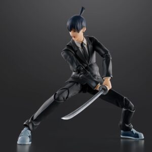 Figura de Aki Hayakawa (15,5 cm) de Chainsaw Man, colección S.H. Figuarts de Tamashii Nations. Incluye espadas y accesorios intercambiables.