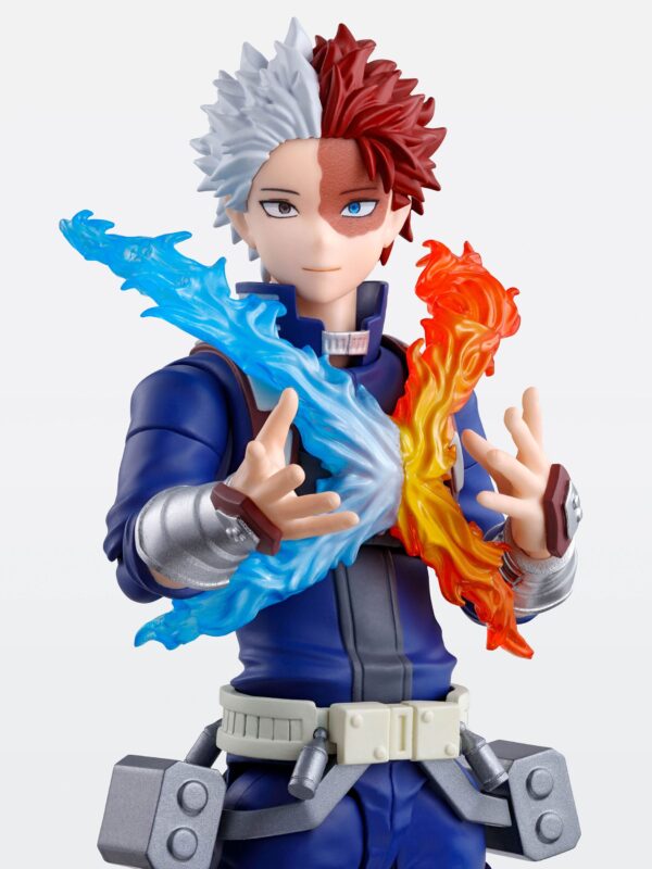 Figura de Shoto Todoroki de 15 cm basada en My Hero Academia, colección S.H. Figuarts de Tamashii Nations. Incluye efectos y accesorios.