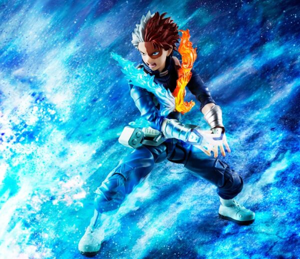 Figura de Shoto Todoroki de 15 cm basada en My Hero Academia, colección S.H. Figuarts de Tamashii Nations. Incluye efectos y accesorios.